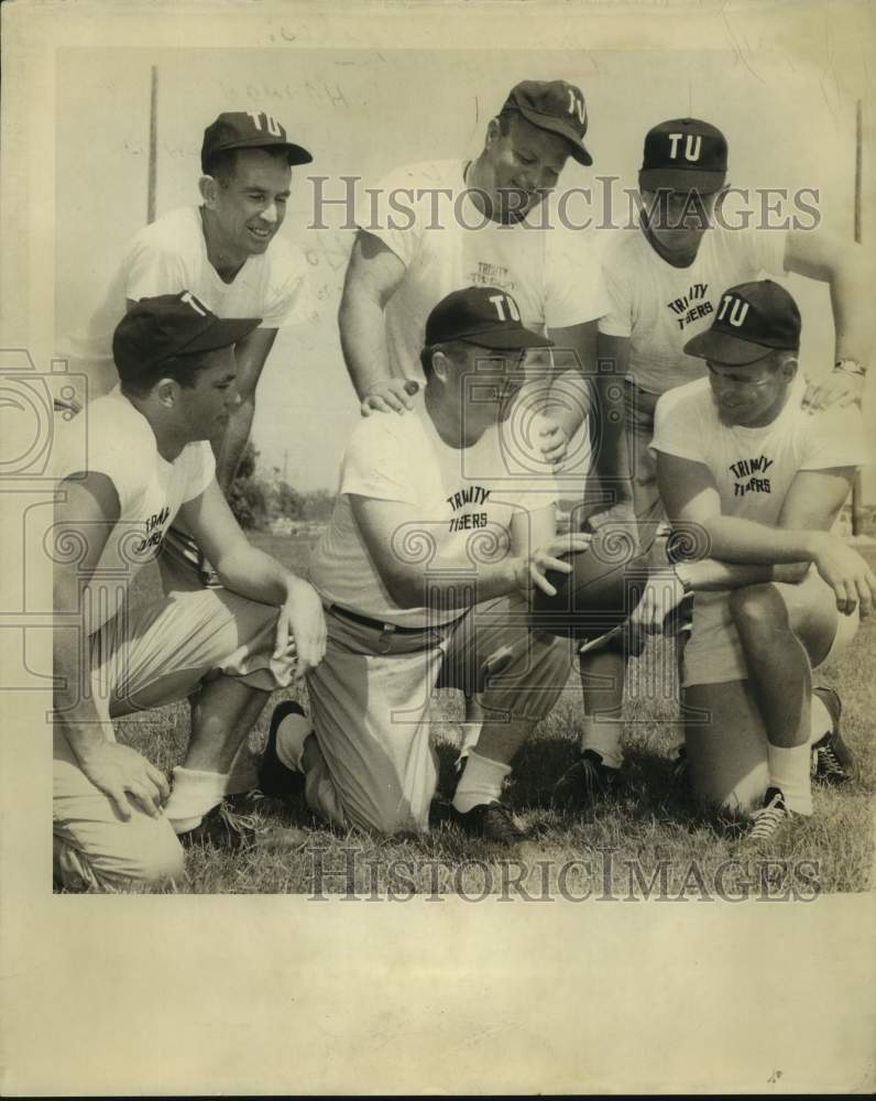 1956 Press Photo Trinity University college football coaches - sas15183- Historic Images