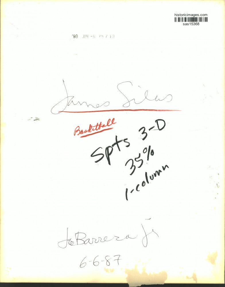 1987 Press Photo San Antonio Spurs basketball player James Silas - sas15368