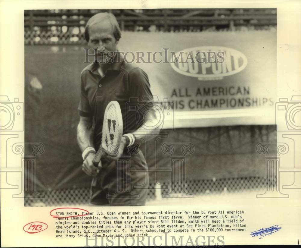 Press Photo American tennis star Stan Smith at Du Pont Championships- Historic Images