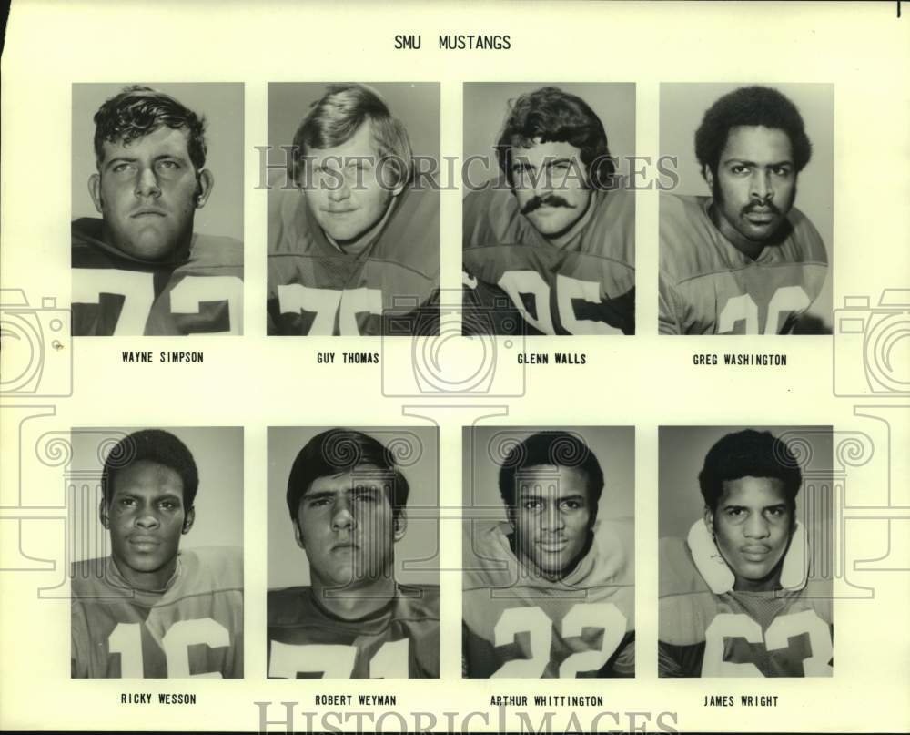 Press Photo Southern Methodist college football mug shots - sas15852- Historic Images