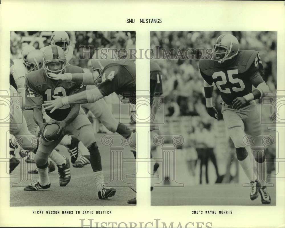 Press Photo Southern Methodist college football players in action - sas15858- Historic Images