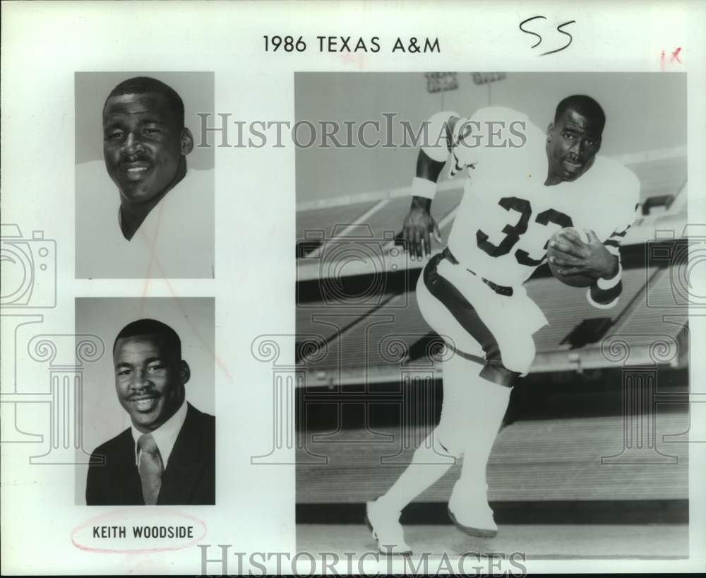 1986 Press Photo Texas A&amp;M football player Keith Woodside - sas15898- Historic Images