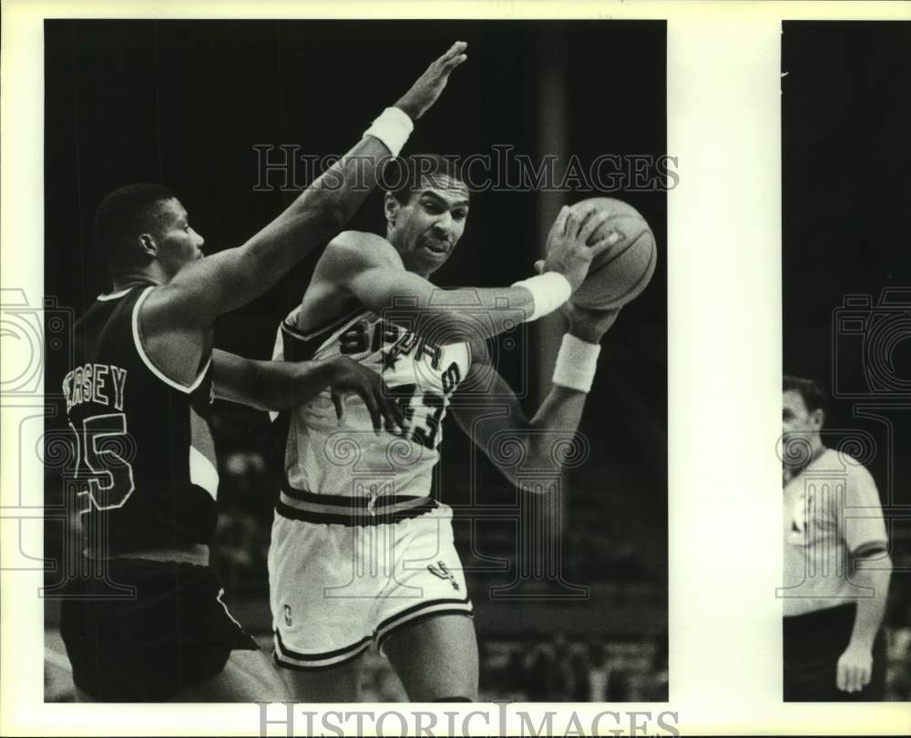 1986 Press Photo San Antonio Spurs &amp; Portland Trail Blazers play NBA basketball- Historic Images