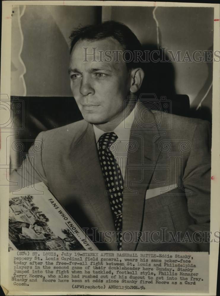 1954 Press Photo St. Louis Cardinals baseball manager Eddie Stanky - sas16515- Historic Images