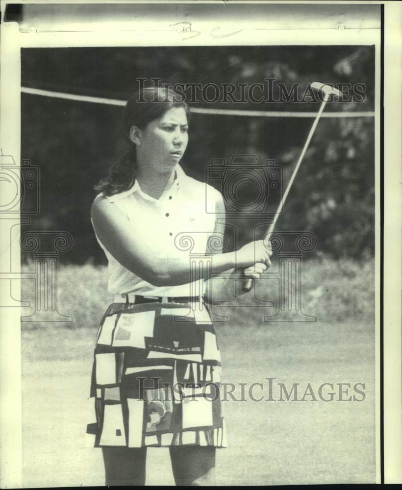 1973 Press Photo Japanese golfer Chako Higuchi of Tokyo - sas16814- Historic Images