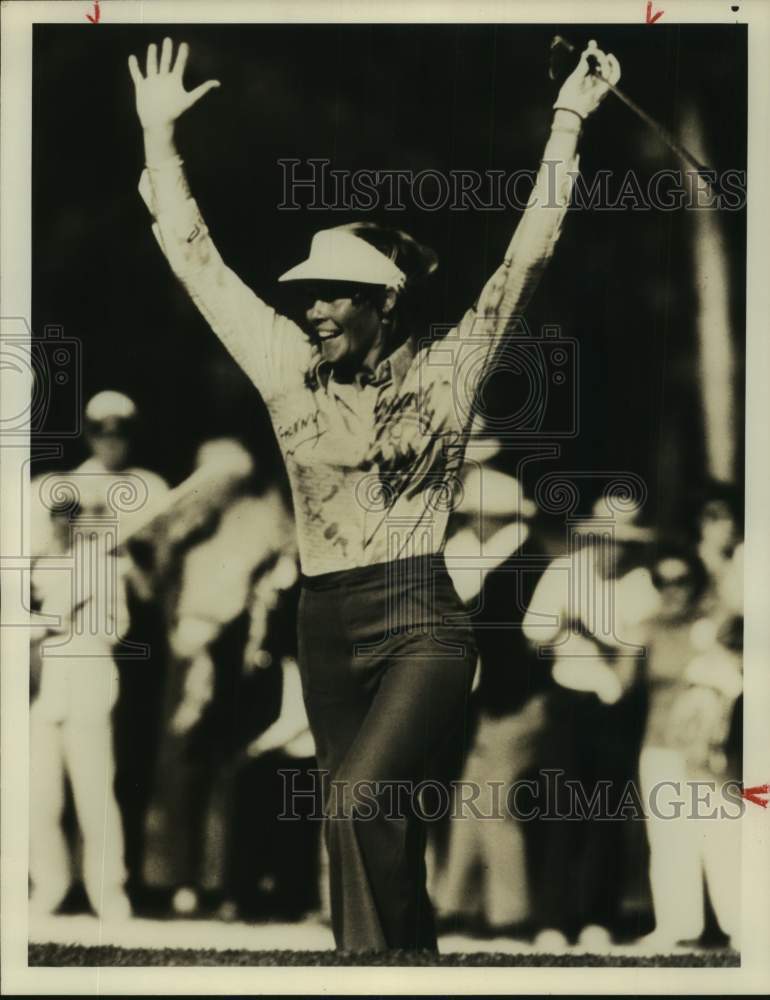 Press Photo Golfer Sally Little celebrates - sas17164- Historic Images