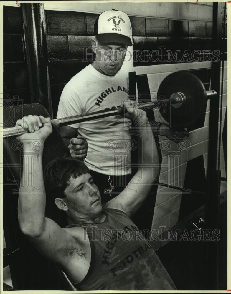 1985 Press Photo Highlands High football coach Paul Martin and Andy Martin- Historic Images