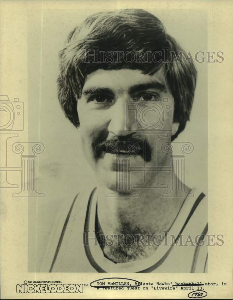 1981 Press Photo Atlanta Hawks basketball player Tom McMillan - sas17401- Historic Images