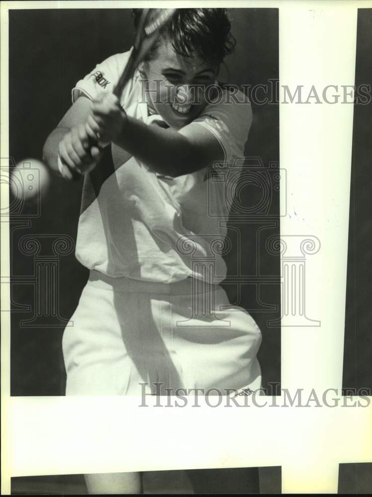 1988 Press Photo Tennis Tennis player Katerina Maleeva during a match- Historic Images