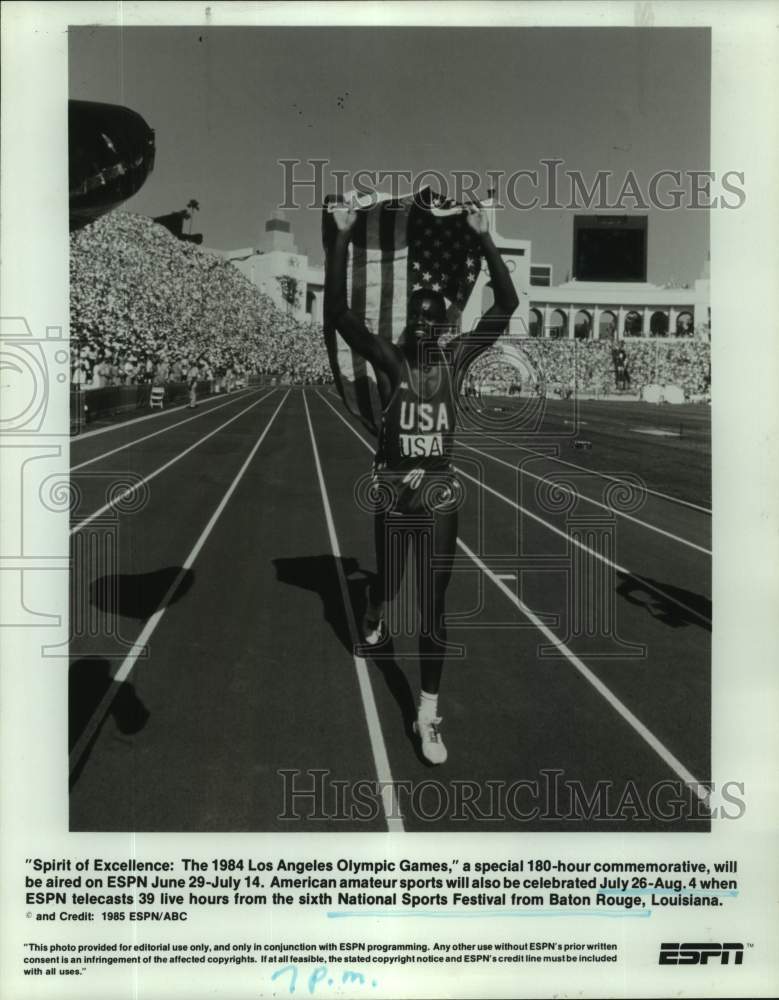 1985 Press Photo American track and field star Carl Lewis - sas17579- Historic Images