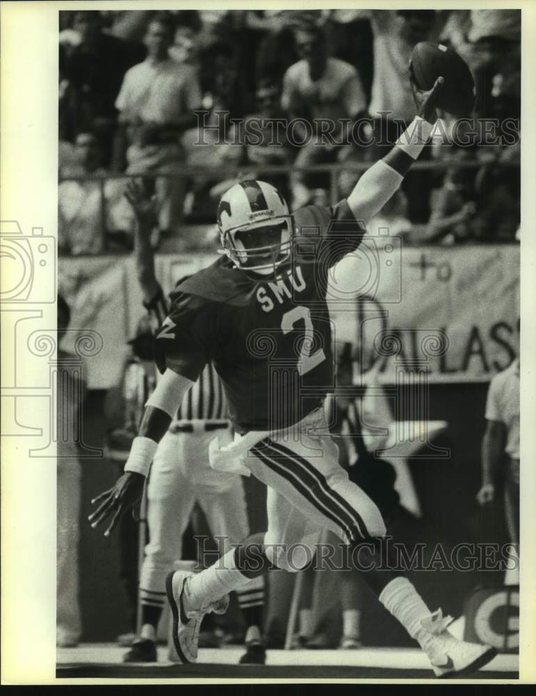 1985 Press Photo Soutnern Methodist football player Don King - sas17744- Historic Images