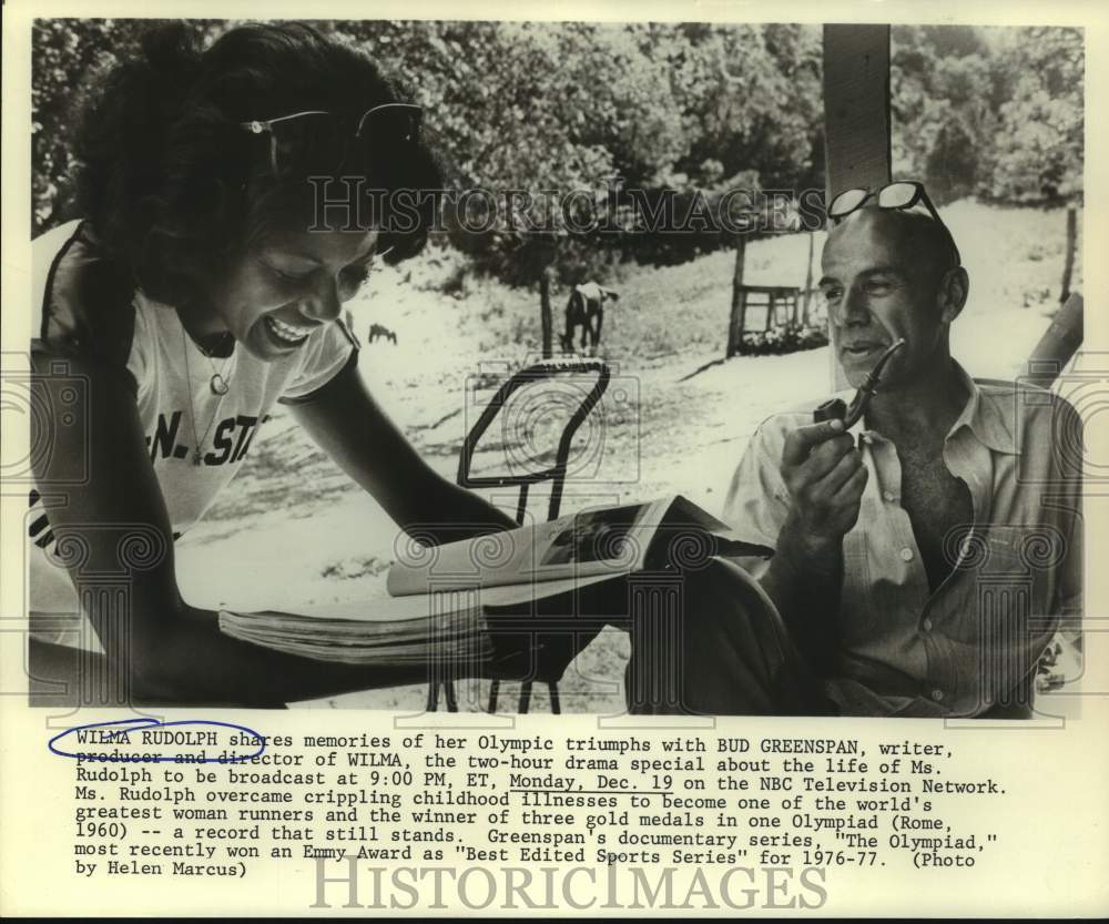 Press Photo American track star Wilma Rudolph and Bud Greenspan - sas17788- Historic Images