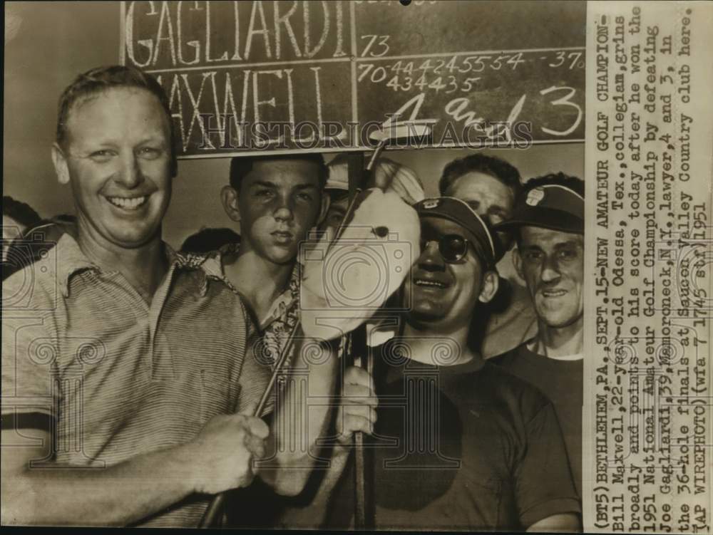 1951 Press Photo U.S. Amateur golf champion Bill Maxwell - sas17908- Historic Images