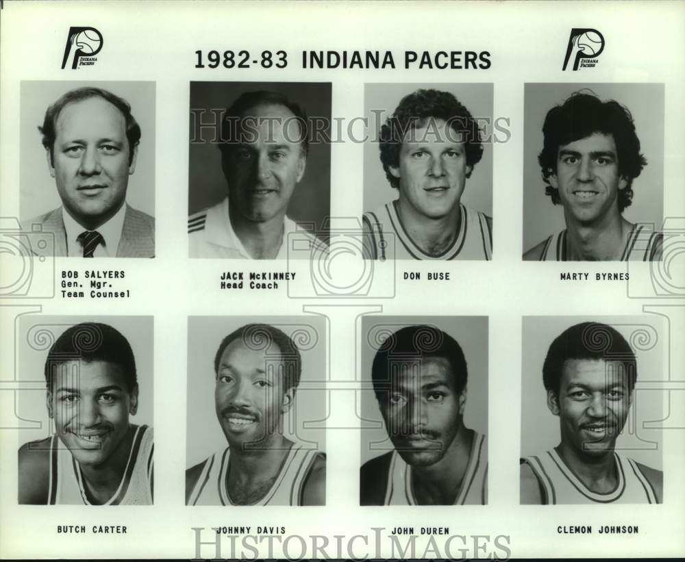 1982 Press Photo Indiana Pacers basketball mug shots - sas17932- Historic Images