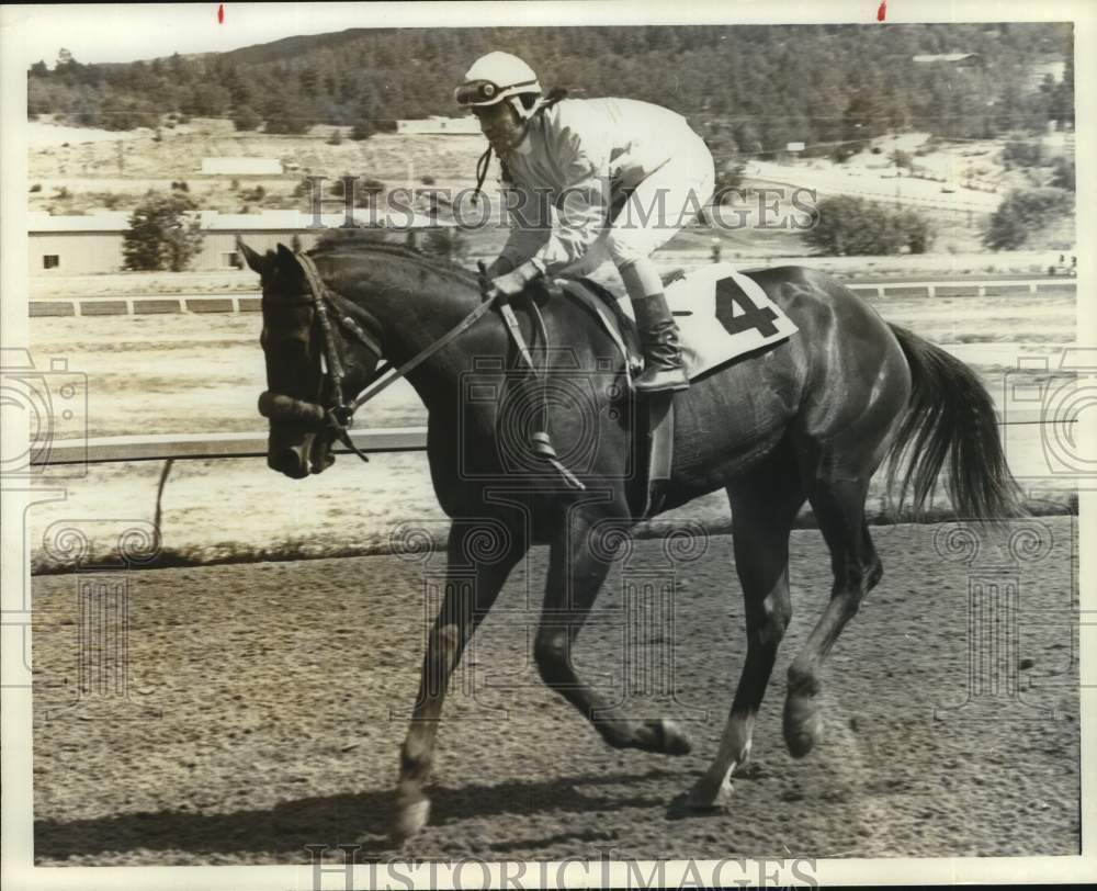 Press Photo Horse racing jockey Carlos Rivas astride Hopeful Journey - sas18094- Historic Images