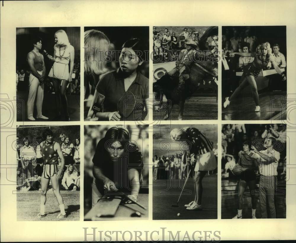 Press Photo CBS &quot;Challenge of the Sexes&quot; competitors - sas18229- Historic Images