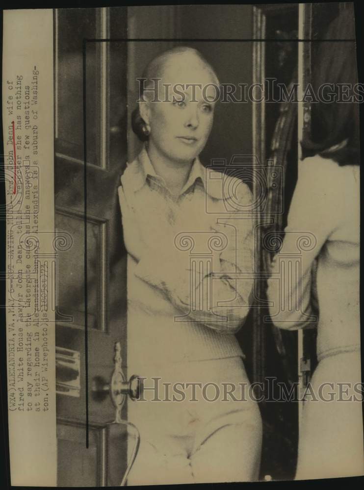 1973 Press Photo Mrs. John Dean, wife of White House lawyer John Dean- Historic Images