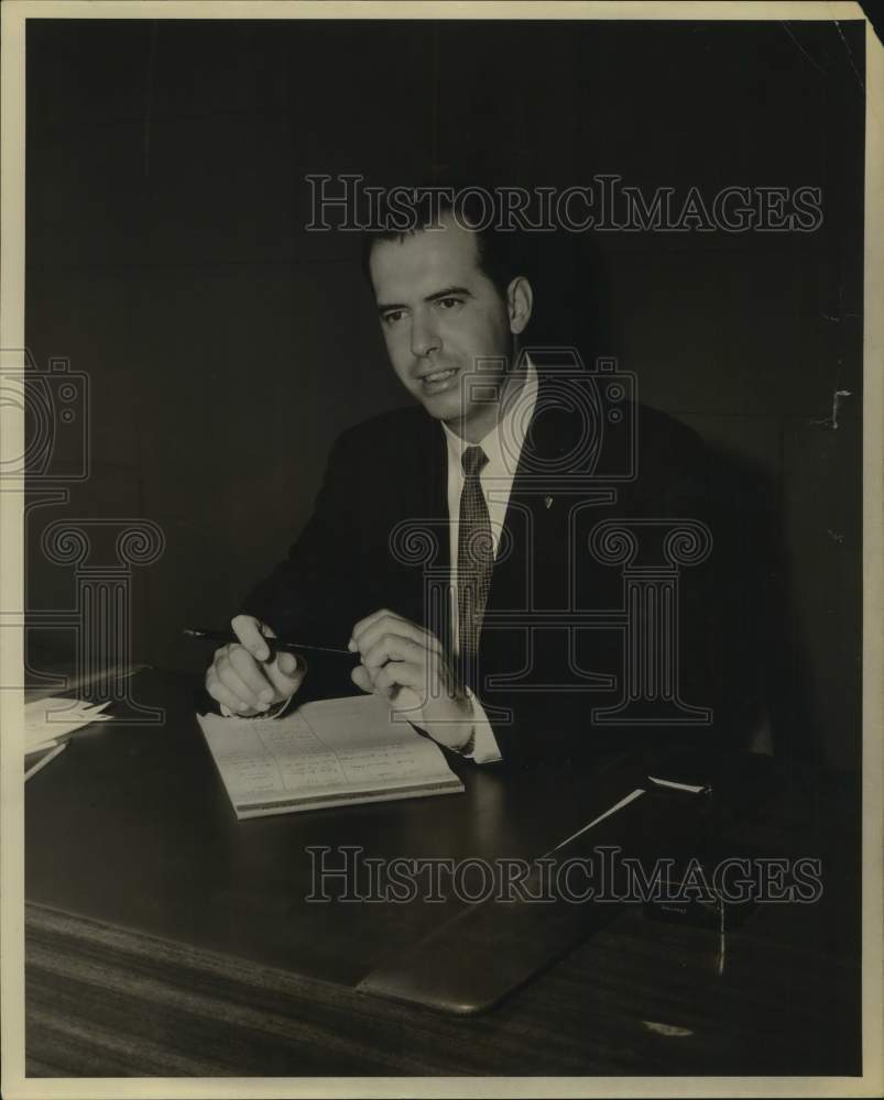 1957 Press Photo Adolph de la Pena - sas18515