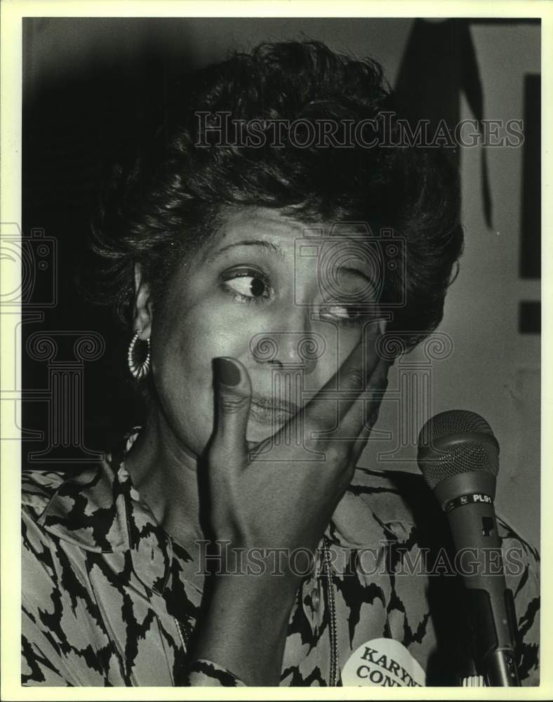 1988 Press Photo Winning candidate Karyne Conley cries tears of joy - sas18639- Historic Images