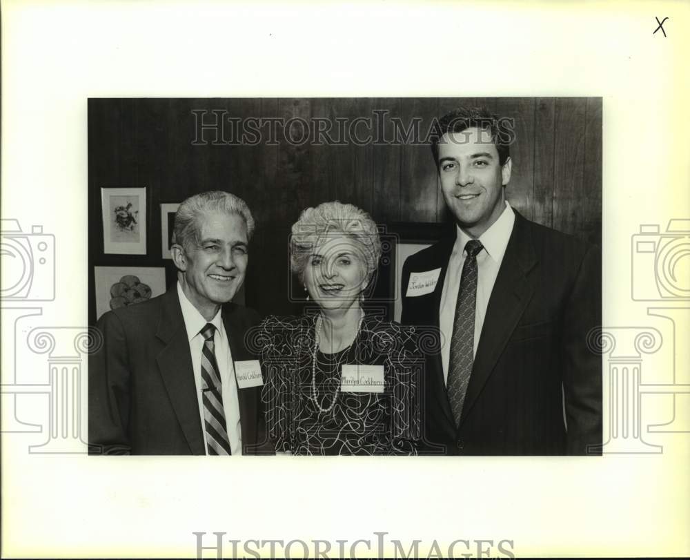 1987 Press Photo George &amp; Marilyn Cockburn &amp; Jordan Walder,Wagener Home Dinner- Historic Images