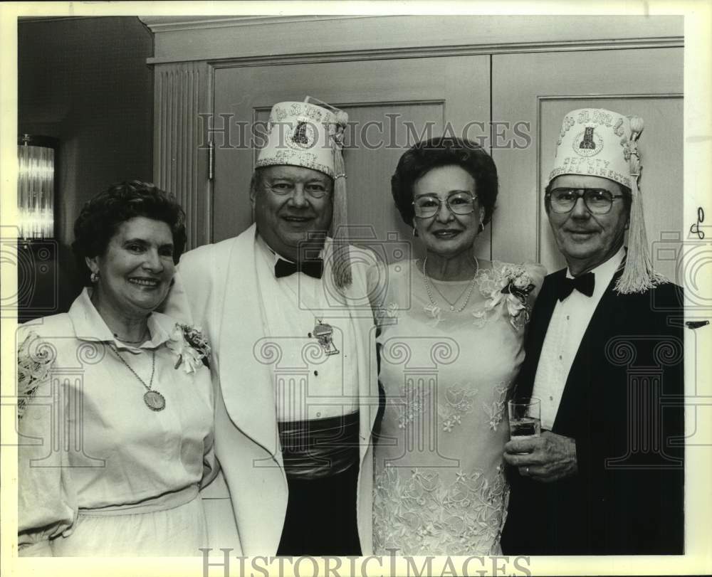 1988 Press Photo Gigi &amp; George DeWinne, Clara &amp; Jack Danysh, San Jacinto Fiesta- Historic Images