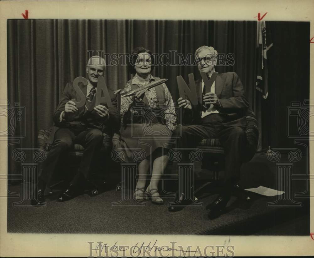 1978 Press Photo Chet Todd, Mayor Lila Cockrell & Bob Burck, San Antonio- Historic Images