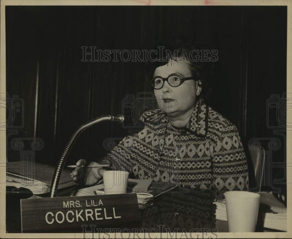 1974 Press Photo Mrs. Lila Cockrell at Desk - sas19348- Historic Images