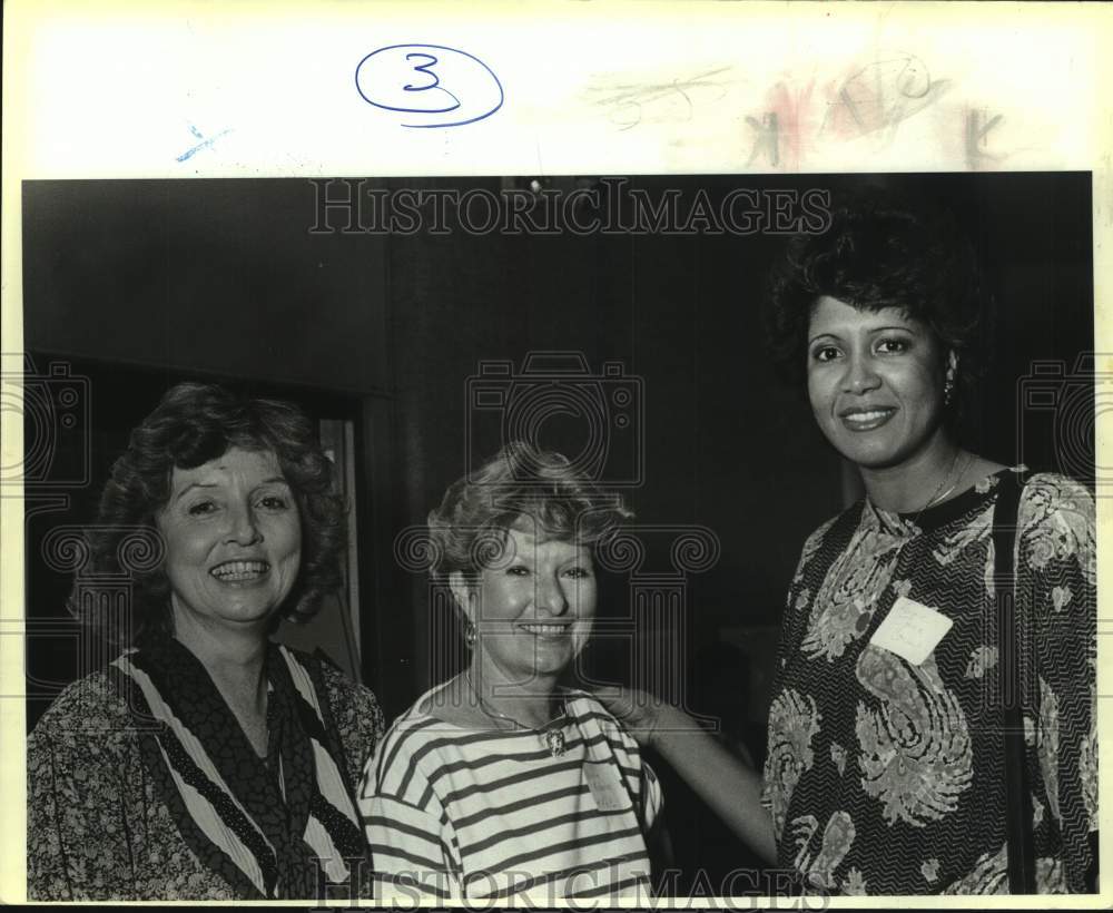 1987 Press Photo Charlotte Narboni, Virginia Nicholas & Karne Jones Conley- Historic Images