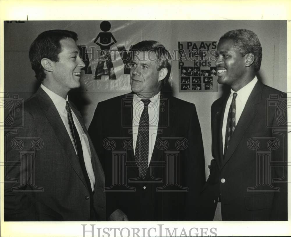 1990 Press Photo Rush Cone, Ron Stehouwer & Joe Linson at PAAYS Luncheon- Historic Images