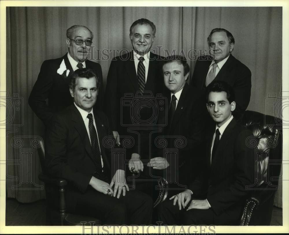 1985 Press Photo Christopher Columbus Italian Society Officers at Columbus Hall- Historic Images