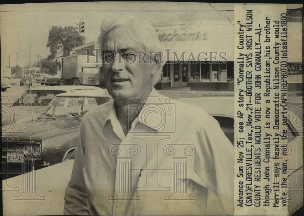 1973 Press Photo Wilson County Republican John Connally in Floresville, Texas- Historic Images