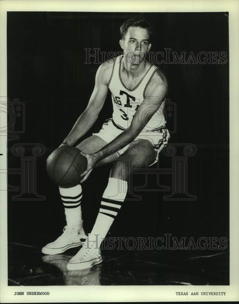 Press Photo Texas A&amp;M University Basketball Player John Underwood - sas19748- Historic Images