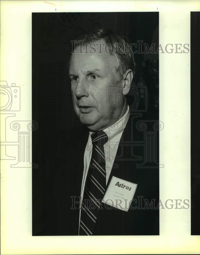 1986 Press Photo Houston Astros Baseball President & General Manager Dick Wagner- Historic Images