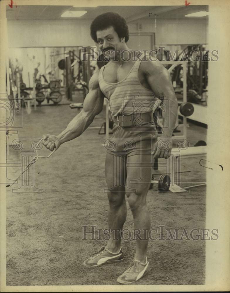 1979 Press Photo Bodybuilder Carlos Rodriguez Working Out - sas19790- Historic Images