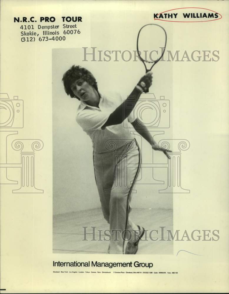 Press Photo National Raquetball Club Pro Tour Player Kathy Williams on the Court- Historic Images