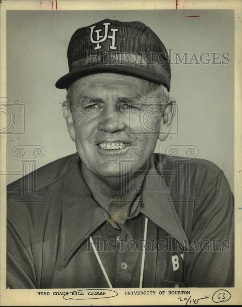 1980 Press Photo University of Houston Football Head Coach Bill Yeoman- Historic Images