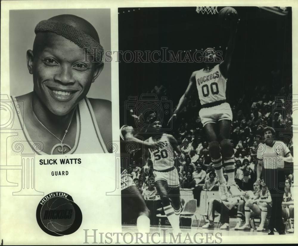 Press Photo Houston Rockets Basketball Player Slick Watts Takes a Lay-Up- Historic Images