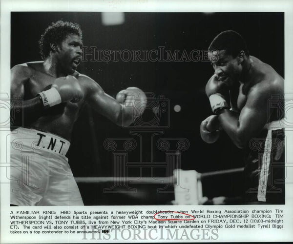 Press Photo Heavyweight Boxers Tim Witherspoon & Tony Tubbs During ...