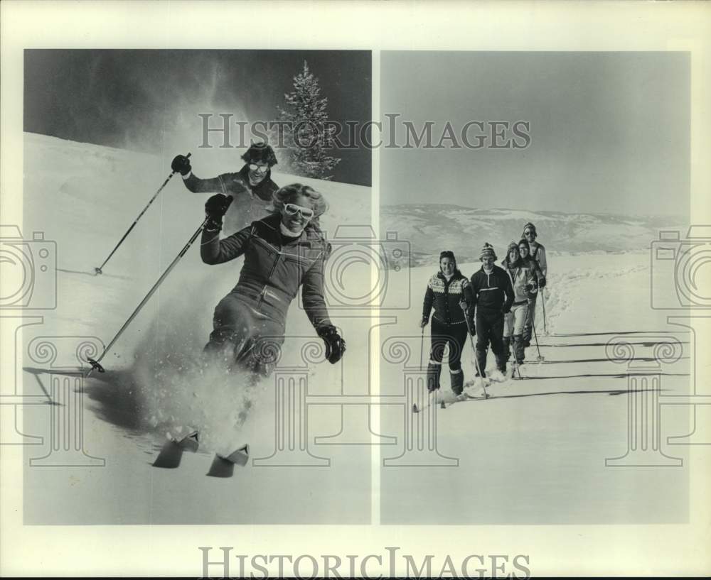 1980 Press Photo Skiers on the Slopes in Vail, Colorado - sas20086- Historic Images