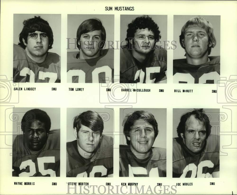Press Photo Southern Methodist University Mustangs Football Team Members- Historic Images
