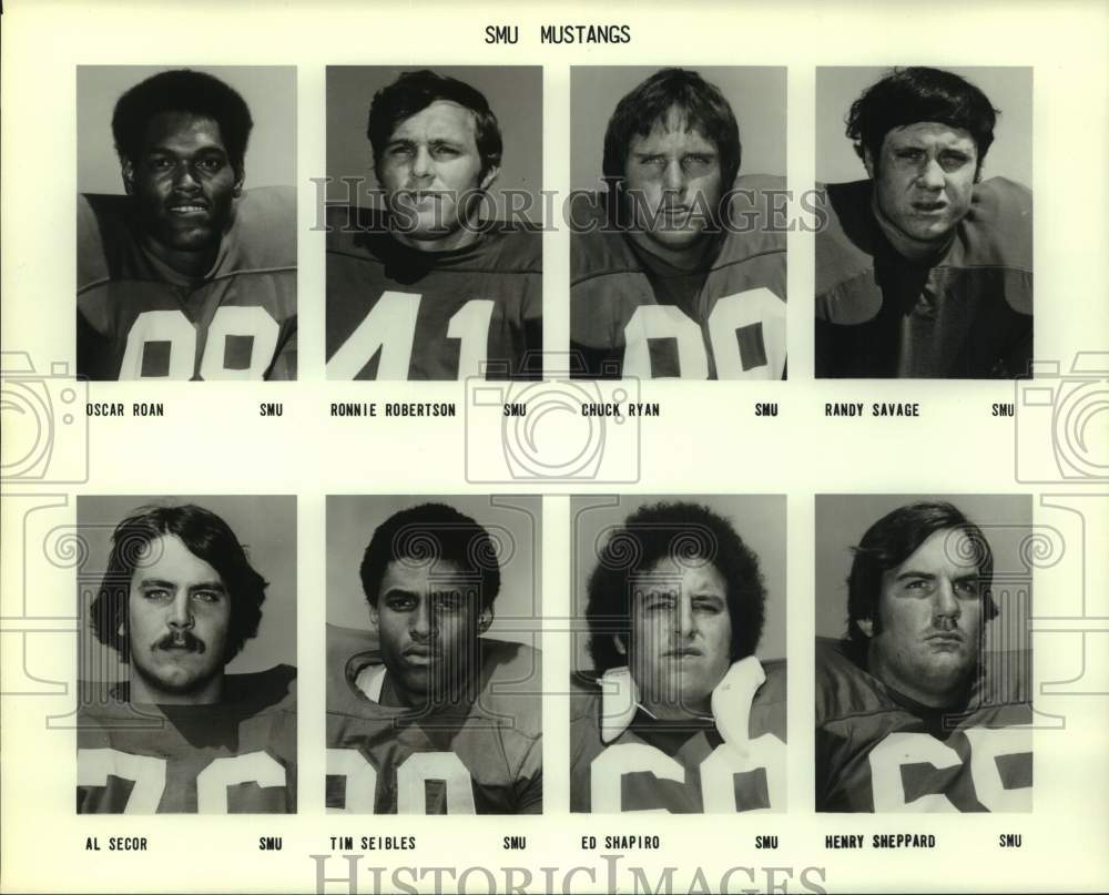 Press Photo Southern Methodist University Mustangs Football Team Members- Historic Images