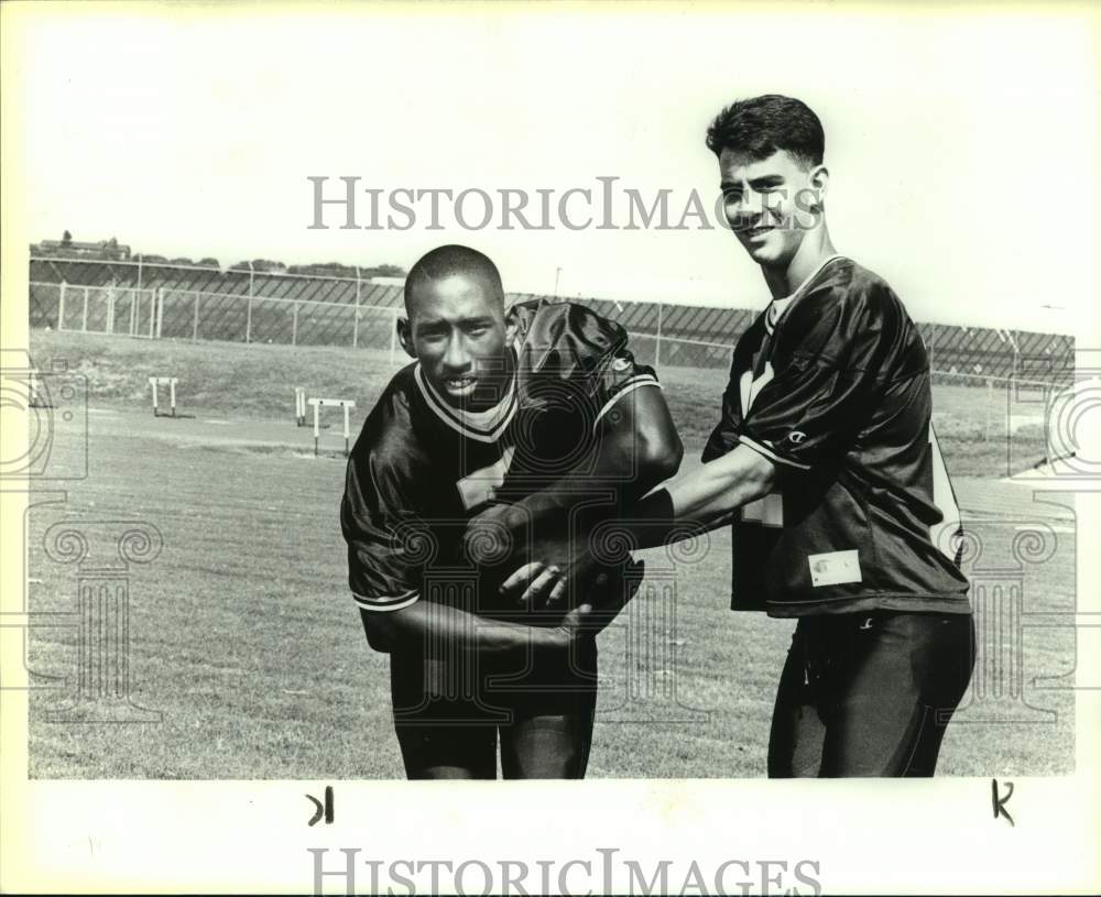 Press Photo Carroll High School Football Players at Practice - sas20093- Historic Images