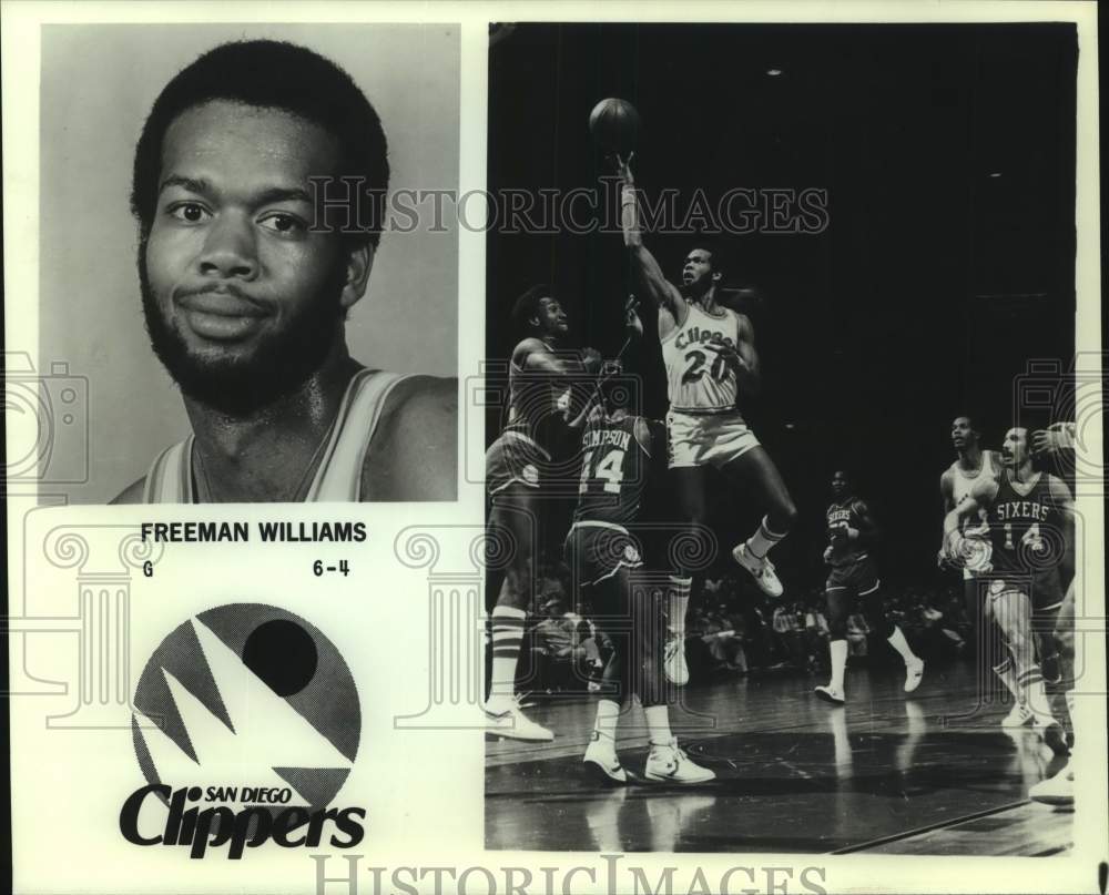 Press Photo San Diego Clippers Basketball Player Freeman Williams Takes a Shot- Historic Images