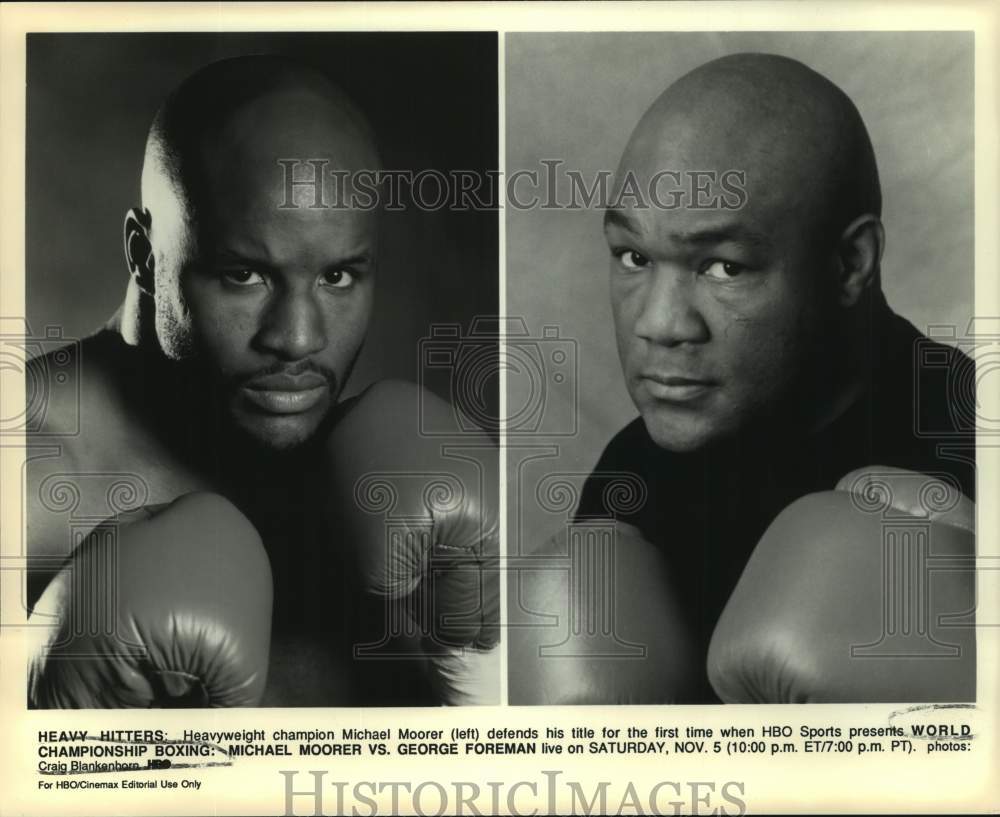 Press Photo Heavyweight Boxers Michael Moorer & George Foreman - sas20147- Historic Images