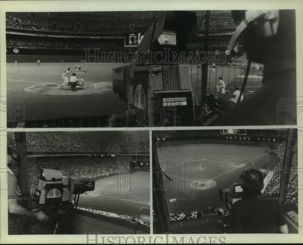 1982 Press Photo NBC Baseball Broadcasting Crews Filming at Stadium - sas20156- Historic Images