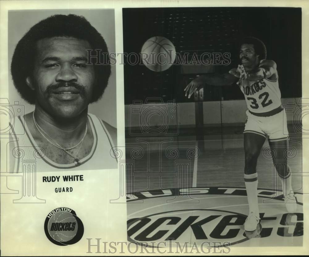 Press Photo Houston Rockets Basketball Player Rudy White Passes Ball - sas20159- Historic Images