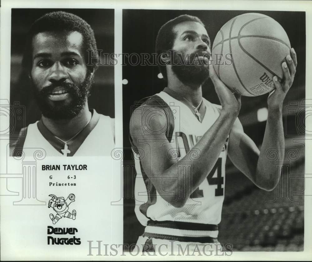 Press Photo Denver Nuggets Basketball Player Brian Taylor Lines Up a Shot- Historic Images