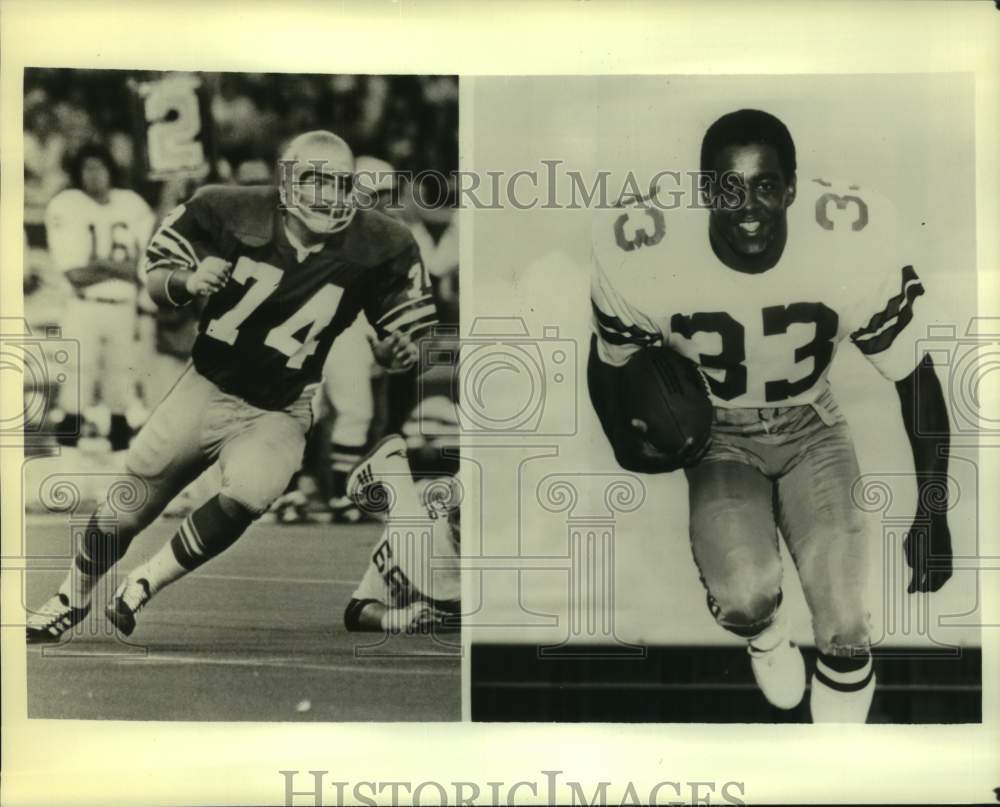 1980 Press Photo Seattle Seahawks & Dallas Cowboys Football Players - sas20197- Historic Images