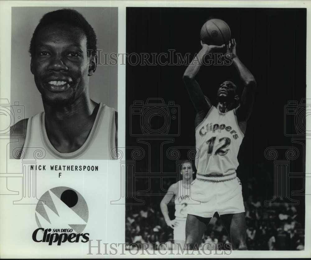 Press Photo San Diego Clippers Basketball Player Nick Weatherspoon Takes a Shot- Historic Images