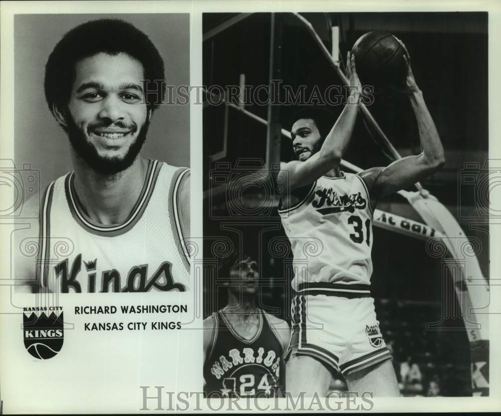 Press Photo Kansas City Kings Basketball Player Richard Washington Looks to Pass- Historic Images